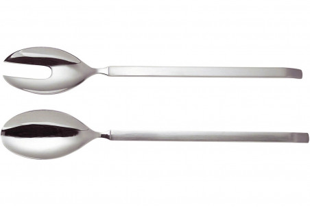Couverts à salade Alessi Dry inox 18/10 design par Achille Castiglioni - manches satinés
