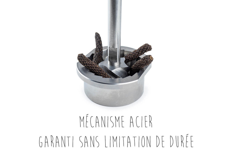 Moulin à poivre long Peugeot Isen en bois et acier inox - 16cm