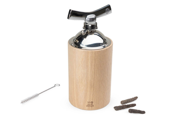 Moulin à poivre long Peugeot Isen en bois et acier inox - 16cm
