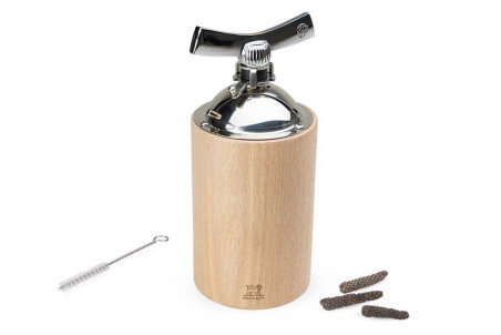 Moulin à poivre long Peugeot Isen en bois et acier inox - 16cm