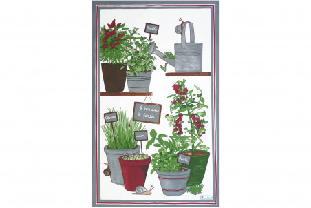 Torchon de cuisine Beauvillé Aromatic en coton et lin - 50x80cm