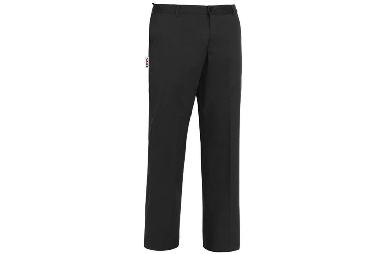Pantalon cuisine unisexe Egochef Evo noir à poches - Polyester et coton