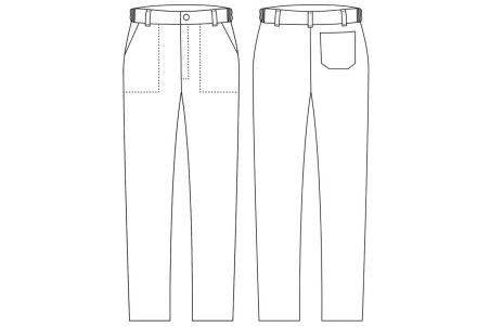 Pantalon cuisine unisexe Egochef Evo noir à poches - Polyester et coton
