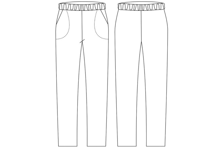 Pantalon cuisine unisexe Egochef Nurse blanc à poches - 100% coton