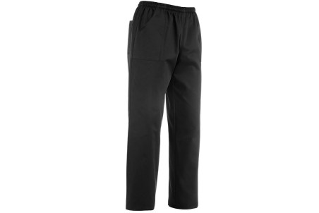 Pantalon cuisine unisexe Egochef Bazzy stretch noir à poches - Coton et polyester