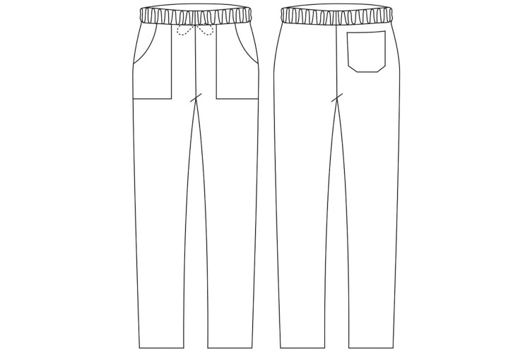 Pantalon cuisine unisexe Egochef Bazzy stretch noir à poches - Coton et polyester