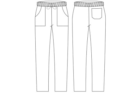 Pantalon cuisine unisexe Egochef Bazzy stretch noir à poches - Coton et polyester