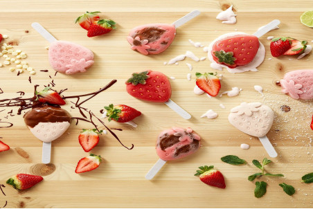 Moule à glace en silicone Lékué Platinum - Forme fraise