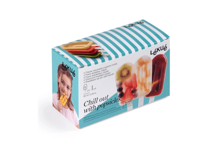Lot de 4 moules à glace Lékué en silicone Platinum - 95ml