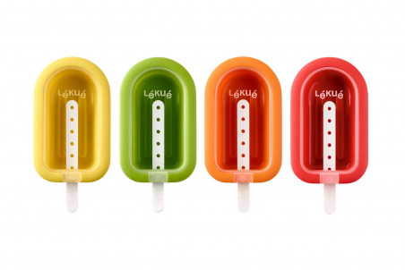 Lot de 4 moules à glace Lékué en silicone Platinum - 95ml