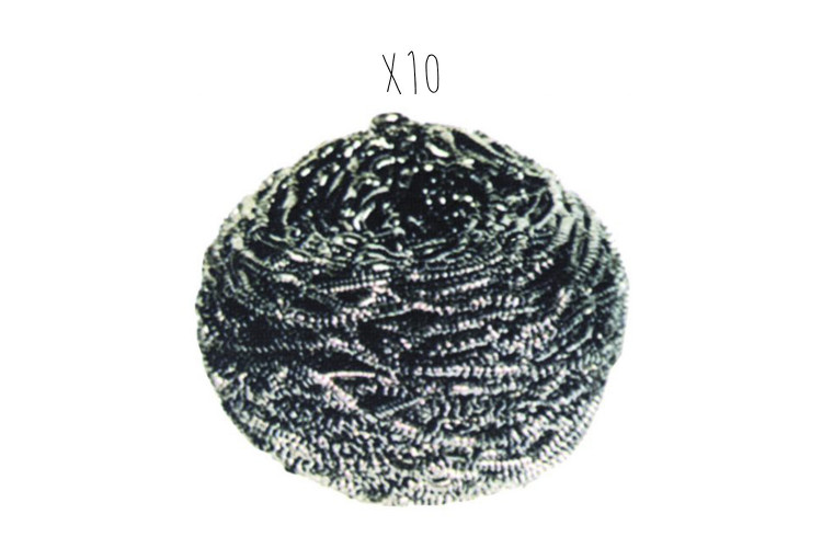 Éponge spirale inox 60g - Lot de 10 pièces