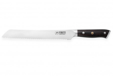 Couteau à pain Fukito Ebène X50 - lame dentée inox 23cm