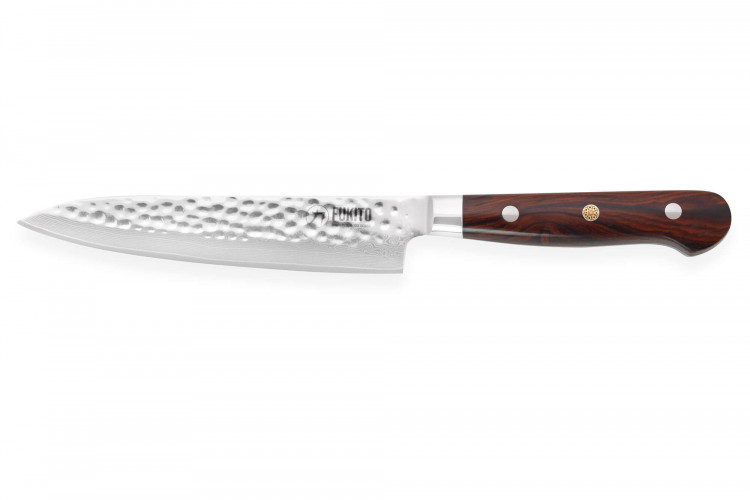 Couteau universel Fukito Rosewood Damas lame inox 15cm et manche bois de rose