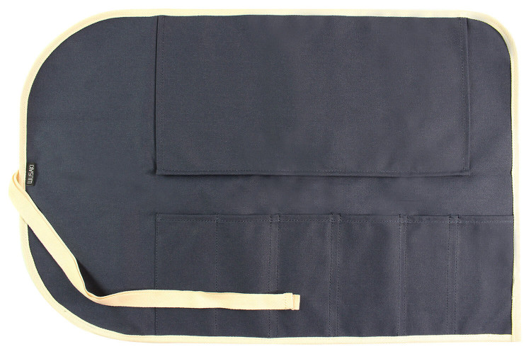 Mallette de couteaux vide Wusaki en toile bleue - 6 emplacements