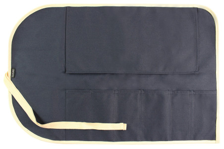 Mallette de couteaux vide Wusaki en toile bleue - 6 emplacements