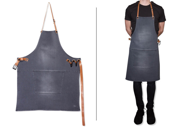 Tablier pour barbecue DutchDeluxes en coton et cuir - 81 x 68 cm