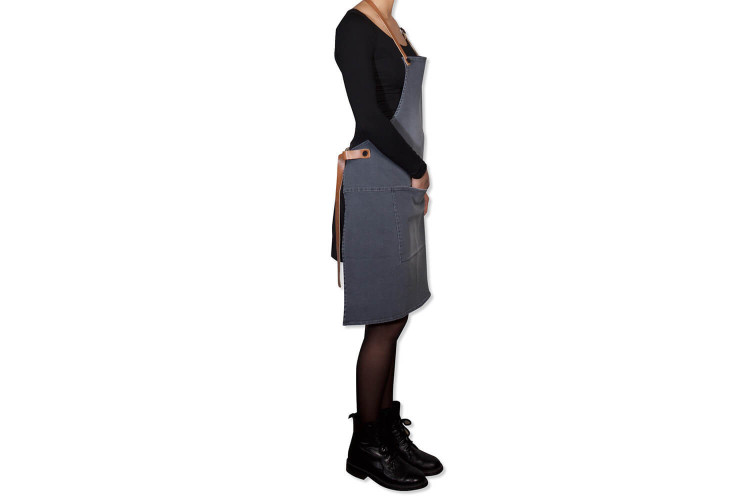 Tablier pour barbecue DutchDeluxes en coton et cuir - 81 x 68 cm