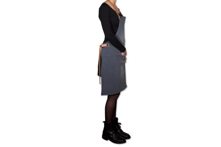 Tablier pour barbecue DutchDeluxes en coton et cuir - 81 x 68 cm