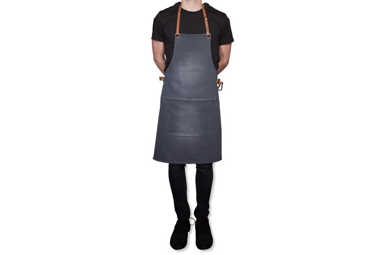 Tablier pour barbecue DutchDeluxes en coton et cuir - 81 x 68 cm