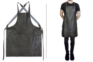 Tablier de cuisine en cuir DutchDeluxes à bretelles - 64,5 x 77,1 cm