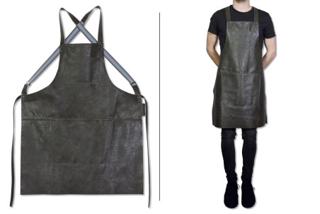Tablier de cuisine en cuir DutchDeluxes à bretelles - 64,5 x 77,1 cm