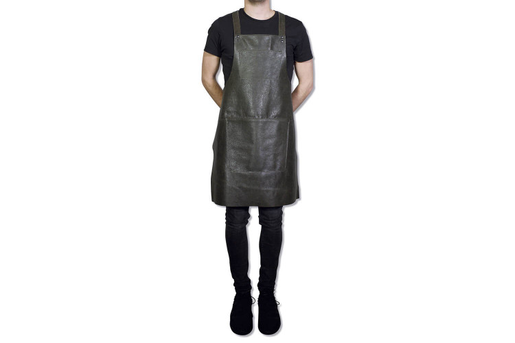 Tablier de cuisine en cuir DutchDeluxes à bretelles - 64,5 x 77,1 cm