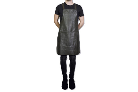 Tablier de cuisine en cuir DutchDeluxes à bretelles - 64,5 x 77,1 cm