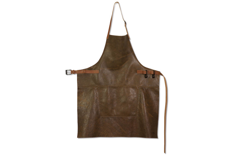 Tablier pour barbecue DutchDeluxes en cuir à grande poche - 67,4 x 78,5 cm