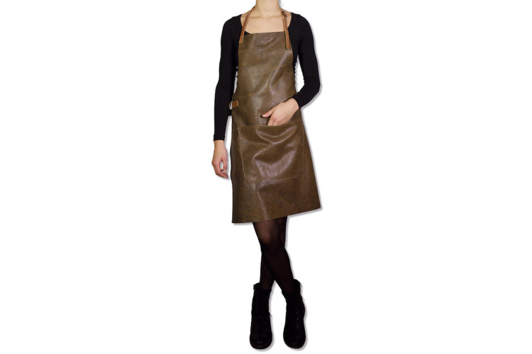 Tablier pour barbecue DutchDeluxes en cuir à grande poche - 67,4 x 78,5 cm