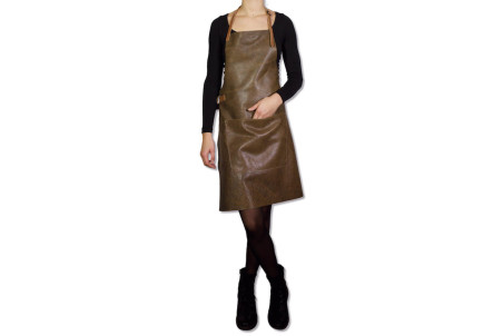 Tablier pour barbecue DutchDeluxes en cuir à grande poche - 67,4 x 78,5 cm