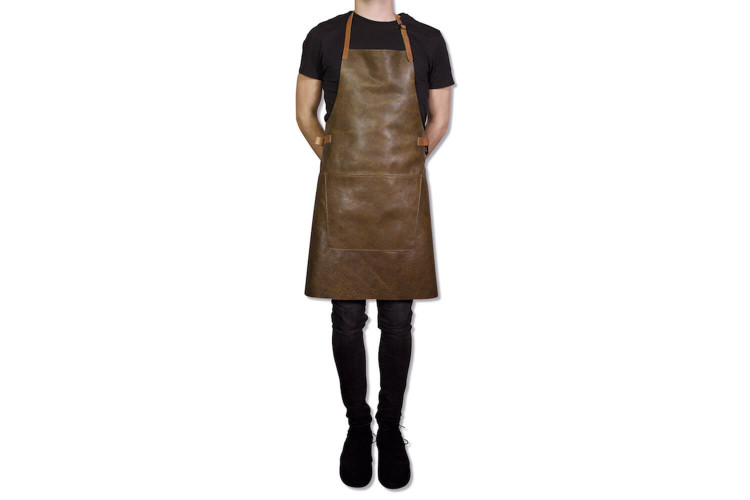 Tablier pour barbecue DutchDeluxes en cuir à grande poche - 67,4 x 78,5 cm
