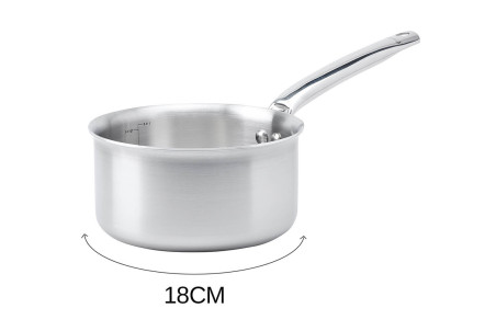 Lot de 3 casseroles en inox 18/10 De Buyer Alchimy - conception 3 plis