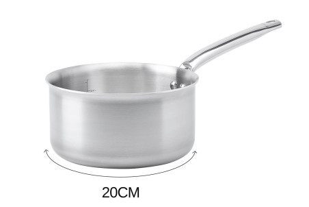 Lot de 3 casseroles en inox 18/10 De Buyer Alchimy - conception 3 plis