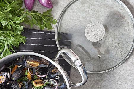 Couvercle en verre De Buyer cercle et pontet en inox