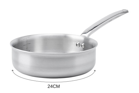 Sauteuse droite inox 18/10 De Buyer Alchimy - conception 3 plis
