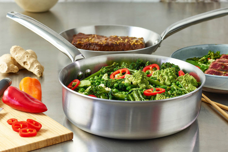 Sauteuse droite inox 18/10 De Buyer Alchimy - conception 3 plis