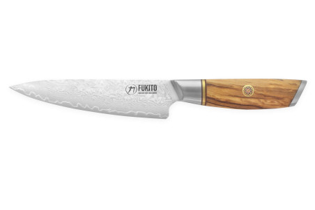 Couteau universel Fukito Olive Damas 14Cr - lame acier 13cm