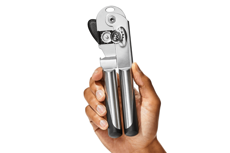 Ouvre-boîte à molette OXO Steel en inox et santoprène