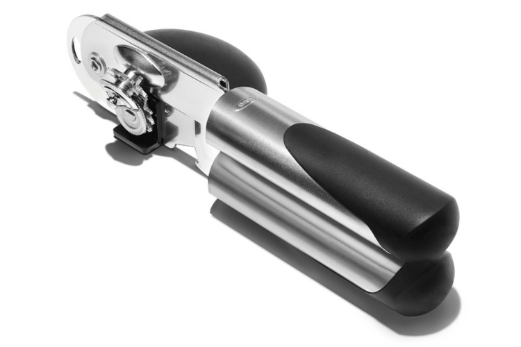 Ouvre-boîte à molette OXO Steel en inox et santoprène