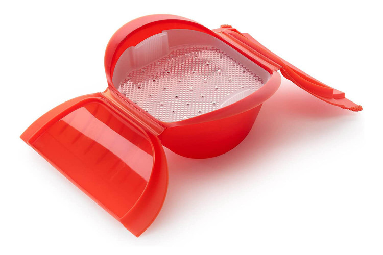 Papillote en silicone Lékué Maxi rouge avec filtre