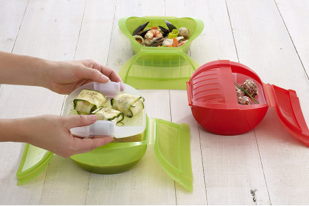 Papillote en silicone Lékué Maxi rouge avec filtre