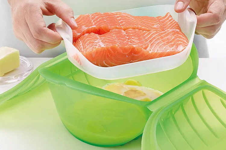 Papillote en silicone Lékué Maxi verte avec filtre