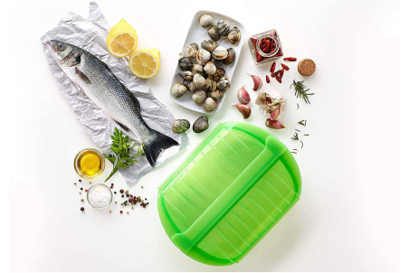 Papillote en silicone Lékué Maxi verte avec filtre