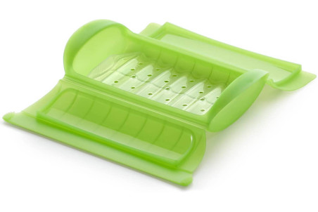 Cuiseur vapeur en silicone Lékué vert avec filtre
