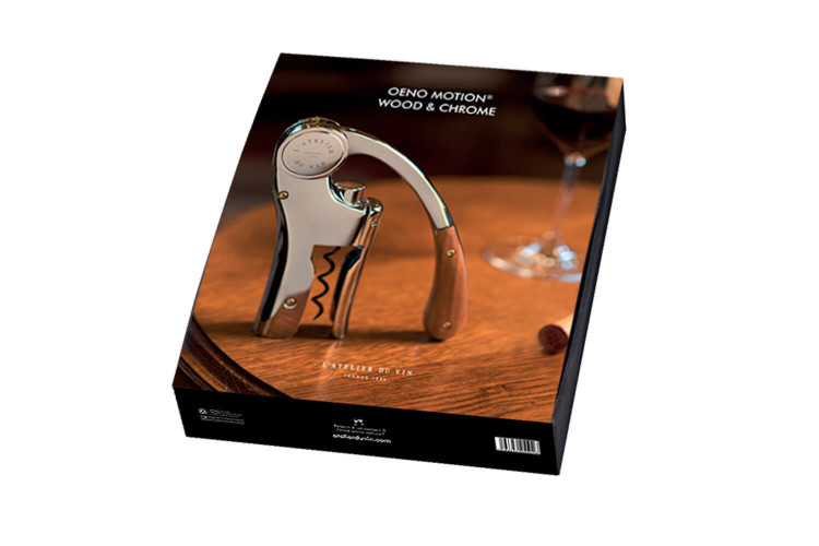 Coffret tire-bouchon L'Atelier du vin Oeno Motion Wood & Chrome - Métal chromé et bois massif