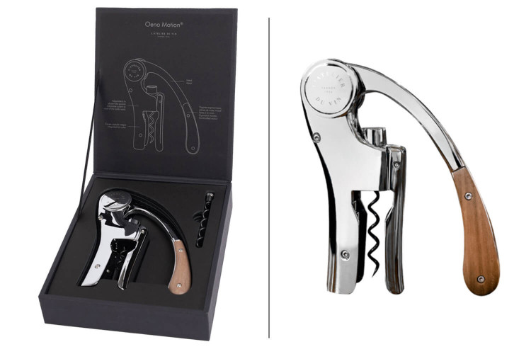 Coffret tire-bouchon L'Atelier du vin Oeno Motion Wood & Chrome - Métal chromé et bois massif
