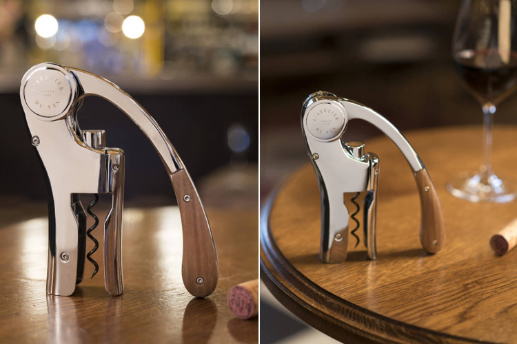 Coffret tire-bouchon L'Atelier du vin Oeno Motion Wood & Chrome - Métal chromé et bois massif