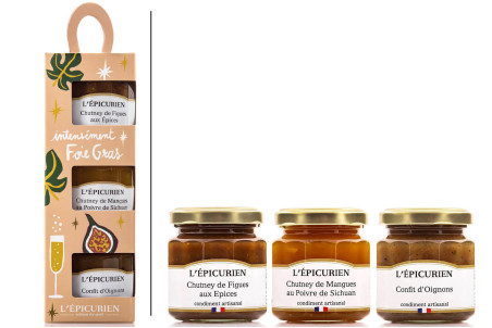 Coffret de 3 chutneys L'Épicurien Intensément Foie Gras artisanal