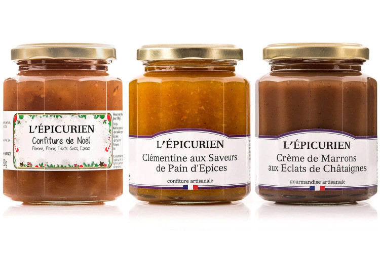 Coffret cadeau L'Épicurien Joyeux Noël - 3 confitures artisanales