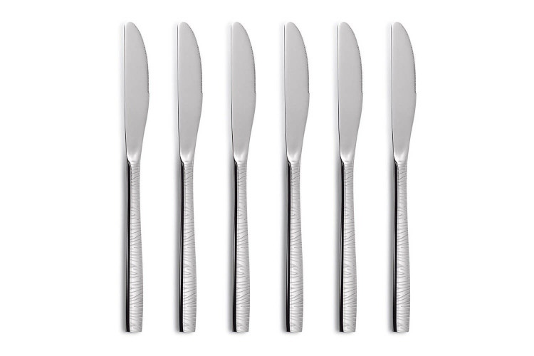 Ménagère argentée en acier inox 18/0 Comas BCN Martelé de 24 pièces